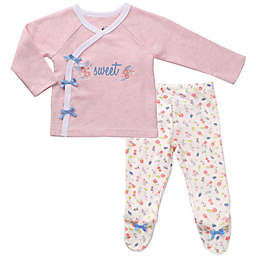 asher and olivia® 2-Piece Kimono Pajama Set in Pink