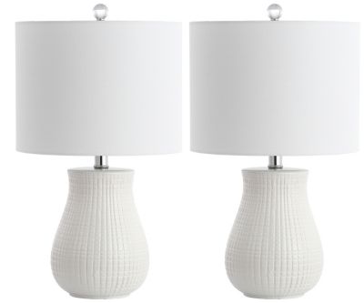Safavieh Dayton Led Table Lamps In, White Ceramic Table Lamp Set Of 2