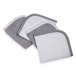 TL Care® 4-Pack Washcloth Set Made with Organic Cotton in White/Grey