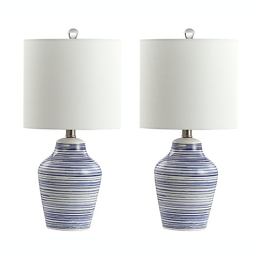 Safavieh Maxton Led Table Lamp In Blue, Simple Designs Mini Egg Oval Ceramic Table Lamp