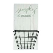 P. Graham Dunn "Simply Blessed" 10-Inch x 20-Inch Organizer Basket Wall Art
