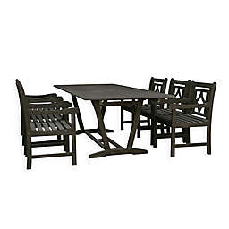 Vifah Renaissance 7-Piece Outdoor Extendable Dining Set in Vista Grey