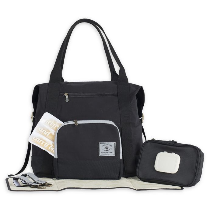 HumbleBee™ All Heart Convertible Diaper Bag in Onyx Bed Bath and