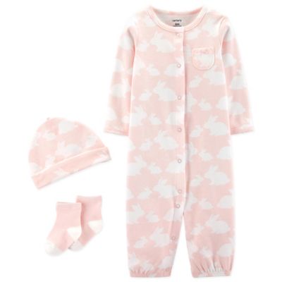 carters pink bunny dress