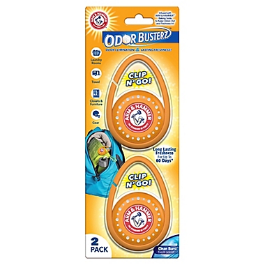 Arm &amp; Hammer&trade; 2-Pack Clip n Go Odor Absorbers in Orange. View a larger version of this product image.