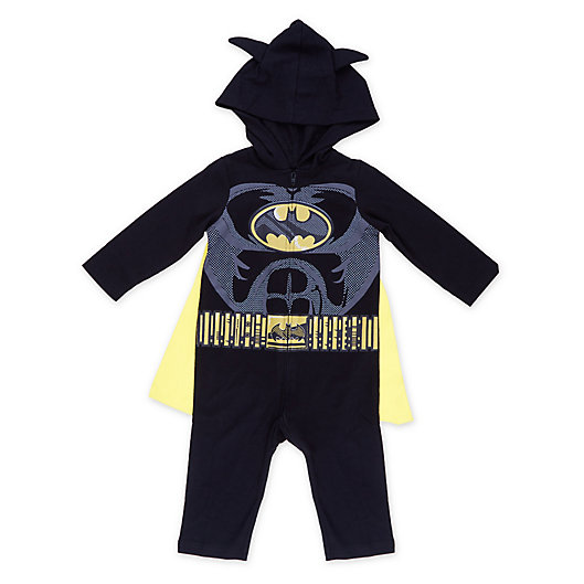 Alternate image 1 for Warner Bros® Batman Hooded and Caped Coverall in Black