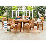 Forest Gate Eagleton 7-Piece Acacia Patio Dining Set with Cushions in Brown