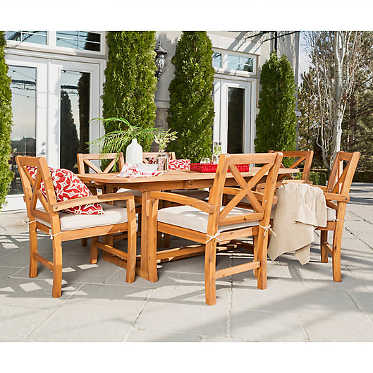 Alternate image 1 for Forest Gate™ Aspen 7-Piece Acacia Patio Dining Set with Butterfly Table