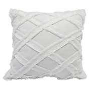 Canadian Living Sussex Pieced Square Throw Pillow in White