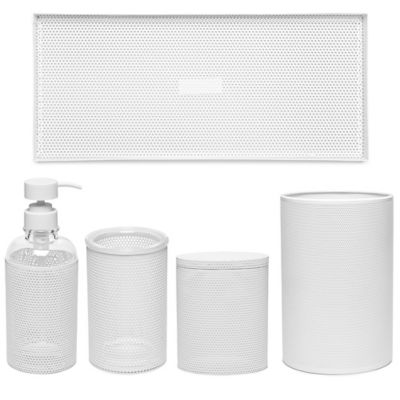 Calvin Klein Donald Mesh Bath Accessory Collection in White | Bed Bath &  Beyond