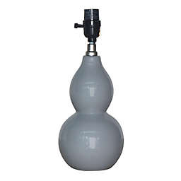 Emile Small Double Gourd Ceramic Lamp Base in Grey with CFL Bulb