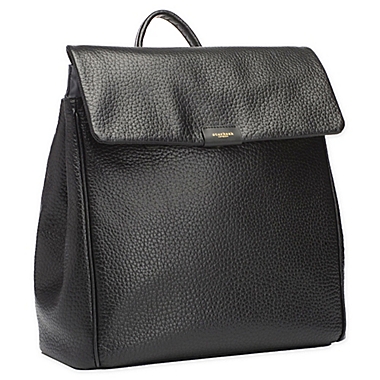Storksak St. James Leather Diaper Backpack in Black. View a larger version of this product image.