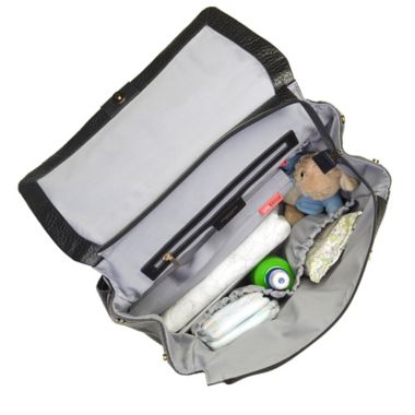 Storksak St. James Leather Diaper Backpack in Black. View a larger version of this product image.