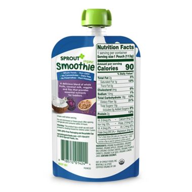 Sprout&reg; 4 oz. Blueberry Banana with Coconut Milk Veggies and Flax Seed Organic Smoothie. View a larger version of this product image.