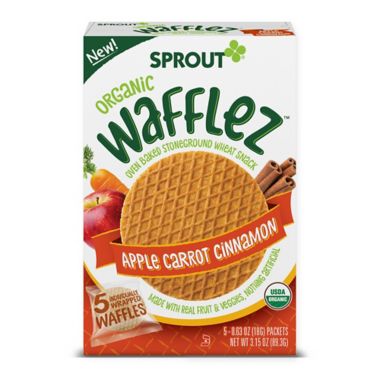 Sprout&reg; Wafflez&trade; 5-Pack 0.63 oz. Apple Carrot Cinnamon Organic Baked Wheat Snacks. View a larger version of this product image.