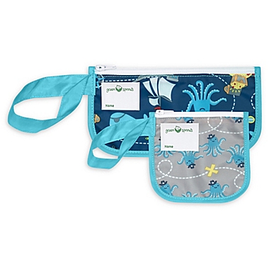 Green Sprouts&reg; 2-Pack Reusable Snack Bags in Aqua Pirate. View a larger version of this product image.