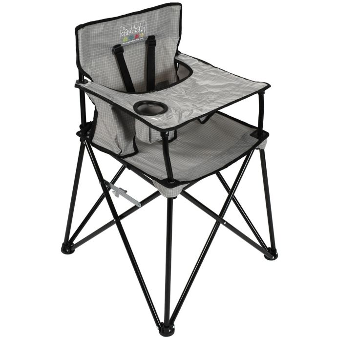 ciao! baby™ Portable High Chair in Grey Check | buybuy BABY