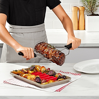 OXO Good Grips&reg; Turkey and Roast Lifters in Silver/Black (Set of 2). View a larger version of this product image.
