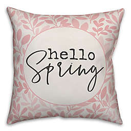 Designs Direct "Hello Spring" Square Throw Pillow in Pink