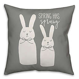 Designs Direct "Spring Has Spring" Square Throw Pillow in Grey