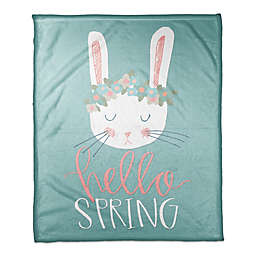 Designs Direct Spring Bunny Throw Blanket in Teal