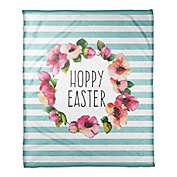 Designs Direct &quot;Hoppy Easter&quot; Throw Blanket in Teal