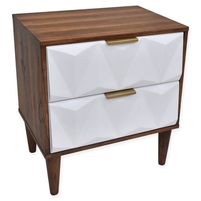 222 Fifth Ettore 2 Drawer Nightstand In White Bed Bath Beyond