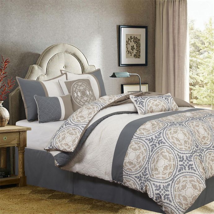 Camila Medallion Print 7 Piece California King Comforter Set Bed Bath Beyond