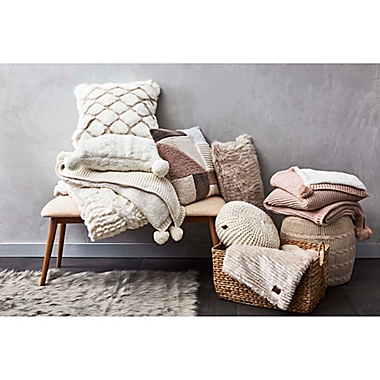 UGG&reg; Harper Chenille Square Throw Blanket in Snow. View a larger version of this product image.