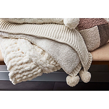 UGG&reg; Harper Chenille Square Throw Blanket in Snow. View a larger version of this product image.