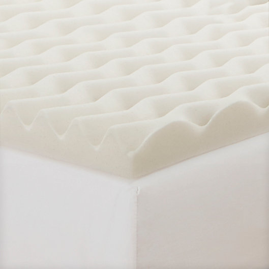 Alternate image 1 for CopperFresh® 2-Inch Wave Foam Reversible Mattress Topper in Beige