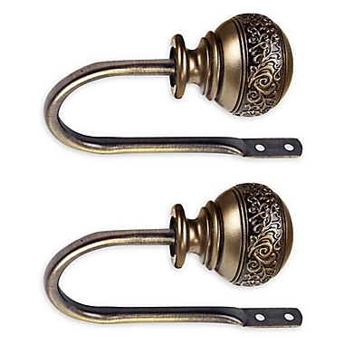 Rod Desyne Naomi Holdbacks in Antique Brass (Set of 2). View a larger version of this product image.