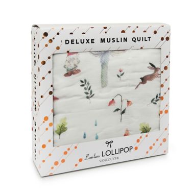Loulou Lollipop Woodland Gnome Deluxe Muslin Baby Quilt. View a larger version of this product image.