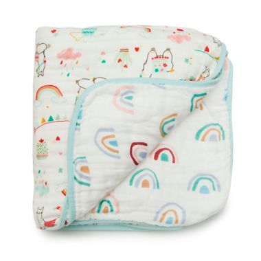 Loulou Lollipop Llama Deluxe Muslin Baby Quilt. View a larger version of this product image.