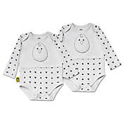 Nested Bean 2-Pack This Way Weighted Bodysuits in Grey