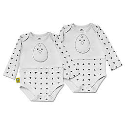 Nested Bean Size 3-6M 2-Pack This Way Weighted Bodysuits in Grey