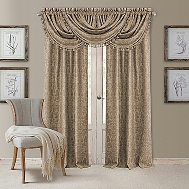 Antonia 108-Inch Rod Pocket/Back Tab Room Darkening Window Curtain Panel in Taupe (Single). View a larger version of this product image.