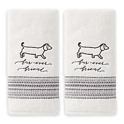 SKL Home Furever Friends Hand Towels in White (Set of 2)