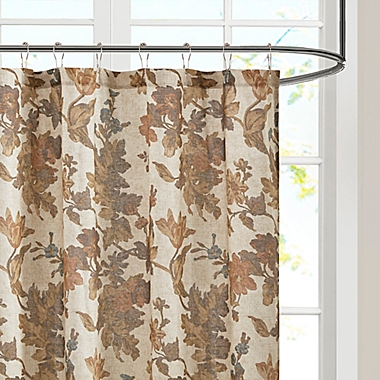Details about   BEE & WILLOW Home Autumn Floral Shower Curtain 72 In x 72 In Brown/Birch 