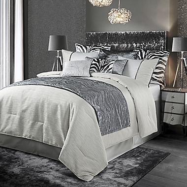 HiEnd Accents Celeste 4-Piece Queen Comforter Set in Grey. View a larger version of this product image.