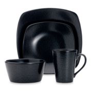 Noritake&reg; Black on Black Snow 4-Piece Square Dinnerware Place Setting