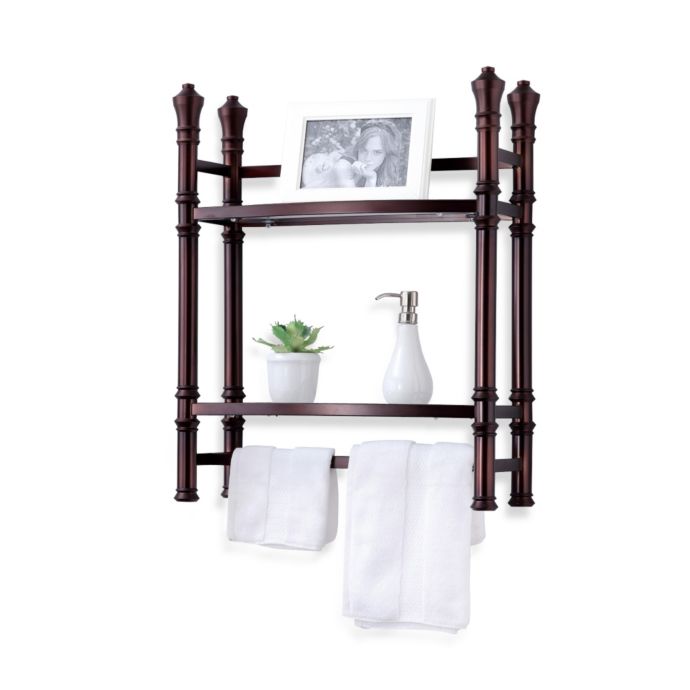 Monaco No Tools Small Wall Unit Etagere In Oil Rubbed Bronze Bed