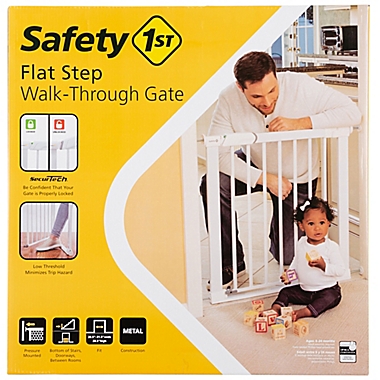 Safety 1st&reg; Flat Step Metal Pressure-Mount Safety Gate in White. View a larger version of this product image.