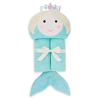 Elegant Baby&reg; Mermaid Hooded Towel in Aqua. View a larger version of this product image.