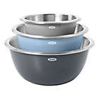Alternate image 0 for OXO 3-Piece Stainless Steel Mixing Bowl Set in Grey/Blue