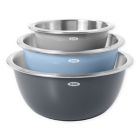 Alternate image 0 for OXO Stainless Steel Mixing Bowls Nesting 3-Piece Set in Grey/Blue
