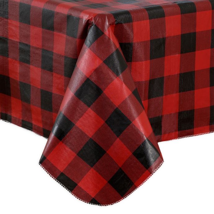 red vinyl tablecloth round