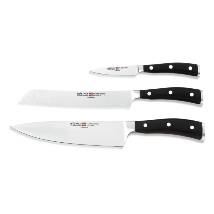 wusthof classic ikon 3 piece knife set