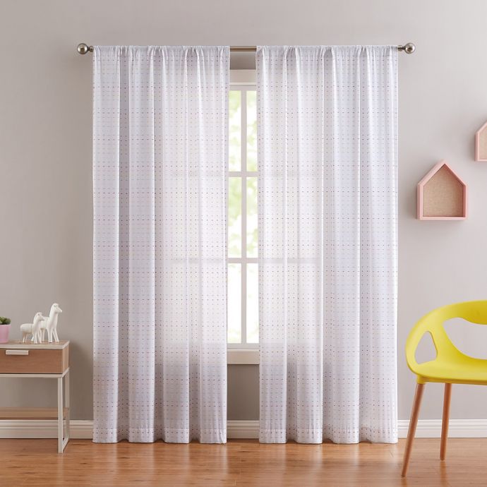 My World Rainbow Clipped Dot 84 Inch Window Curtain Panel Pair