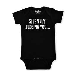 Sara Kety® Size 0-6M "Silently Judging You" Bodysuit in Black